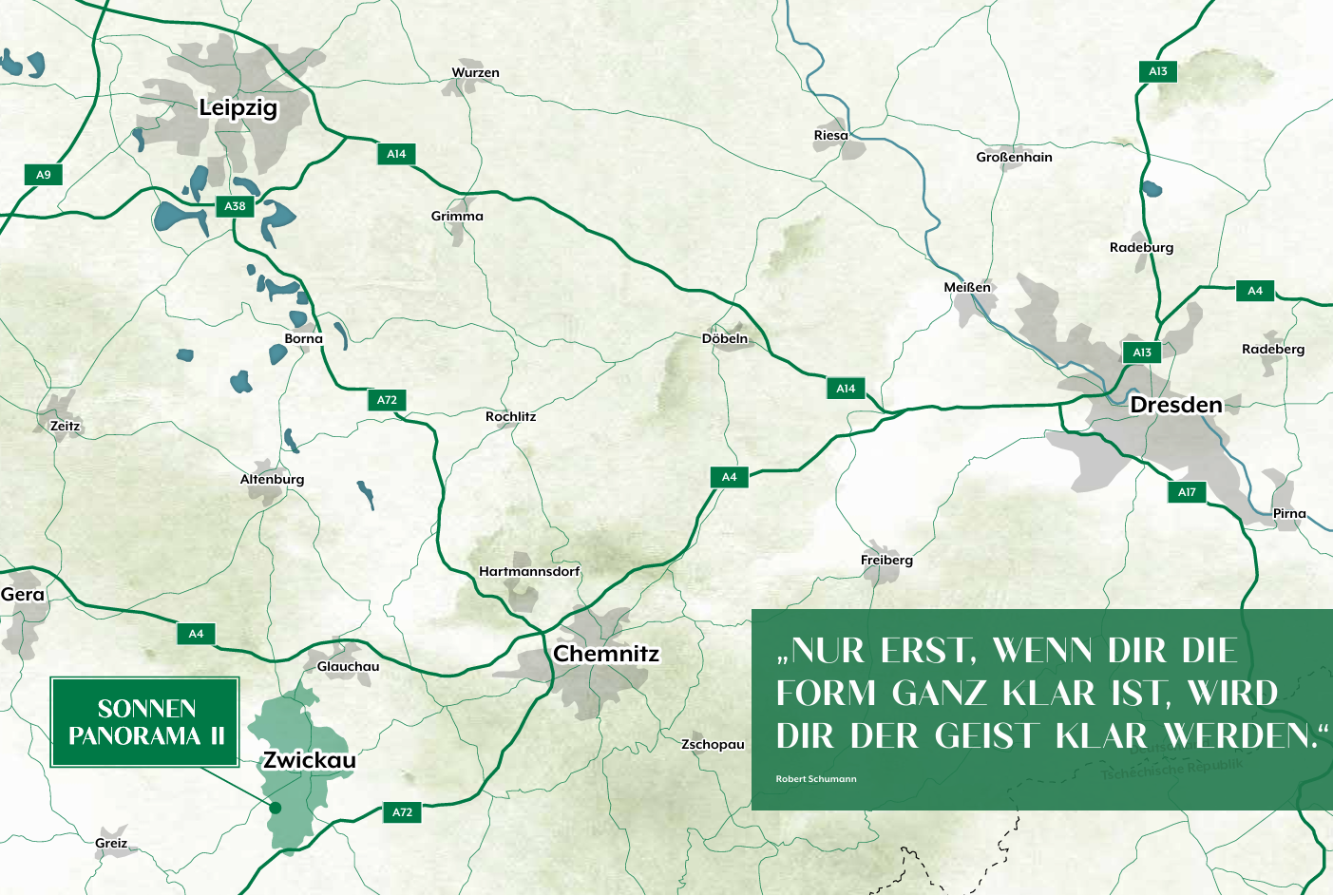 Sonnenpanorama II Zwickau - Gesamtansicht der 72 Eigentumswohnungen mit KfW-Effizienzhaus 55 Standard, Fertigstellung 30.11.2026